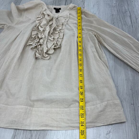 H&M Long Sleeve Ruffle Button Front Peasant Boho Cottage Fairy Blouse Shirt - Picture 8 of 8